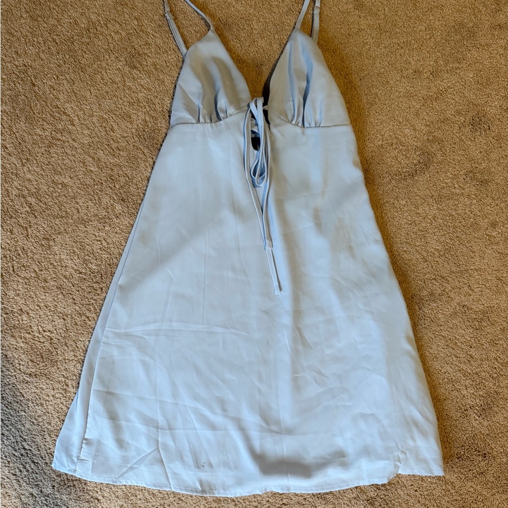 SHEIN Sky Blue Dress with Spaghetti Straps